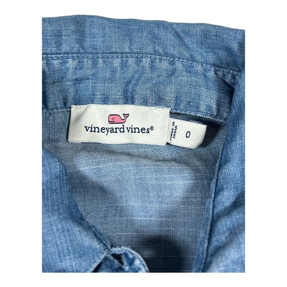 Vineyard‎ Vines Women's Chambray Button-Down Sz 0 Cottage Western Style - Picture 3 of 4